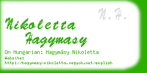 nikoletta hagymasy business card